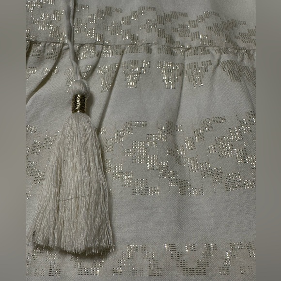 White Sleeveless Dress with Gold Accents - Picture 3 of 3